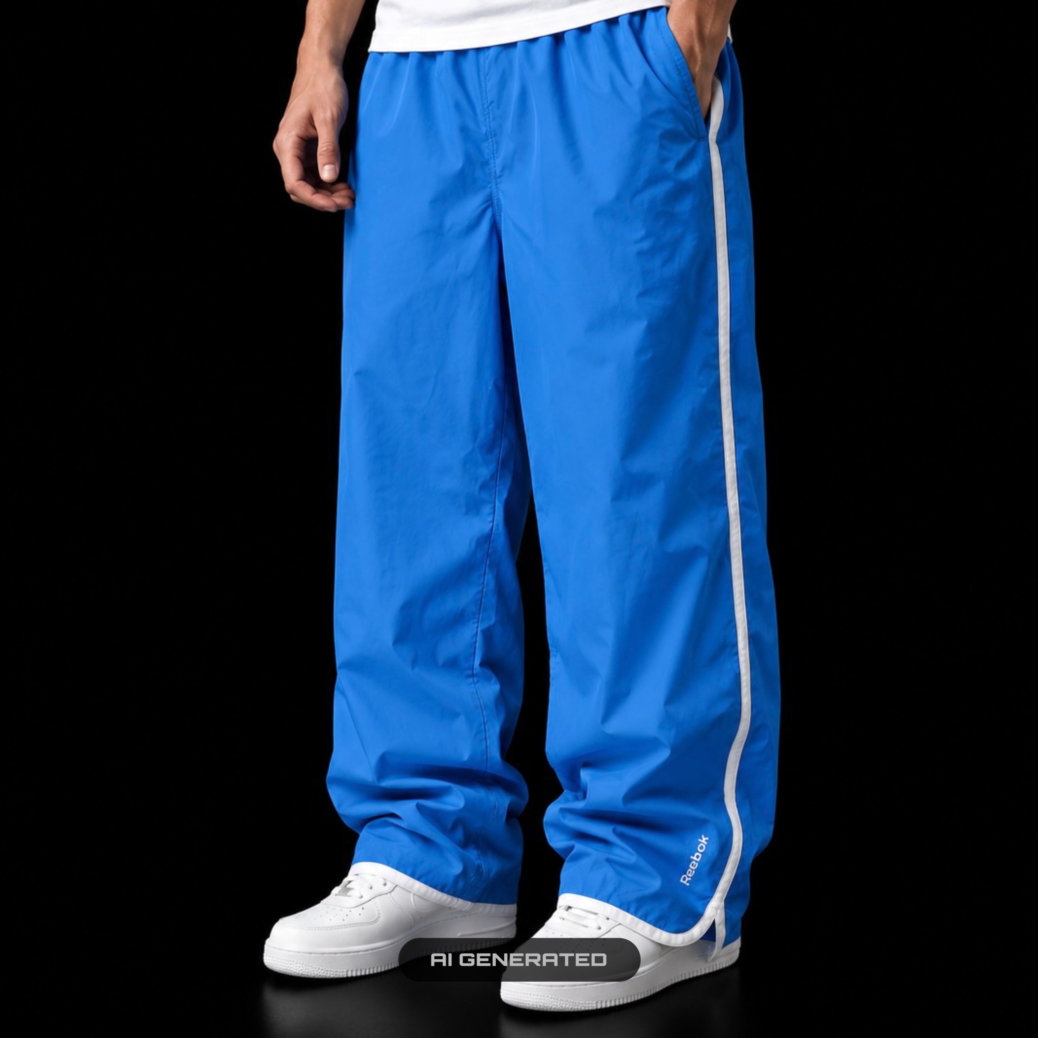 2000s Reebok Trackpants Blue (L) 657 Vintage